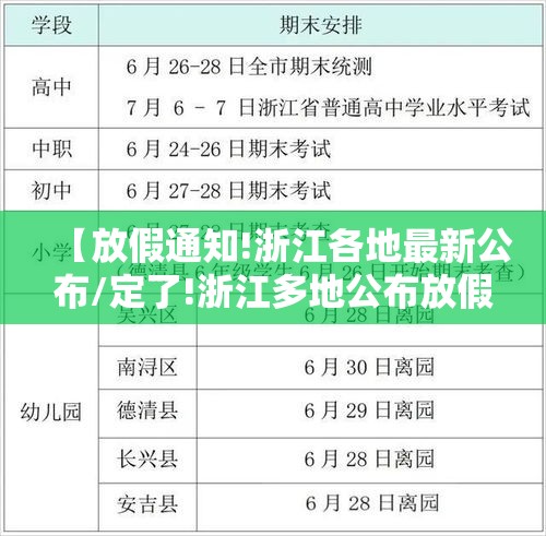 【放假通知!浙江各地最新公布/定了!浙江多地公布放假时间】 【放假通知!浙江各地最新公布/定了!浙江多地公布放假时间】