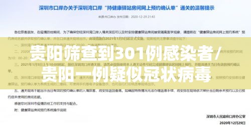 贵阳筛查到301例感染者/贵阳一例疑似冠状病毒